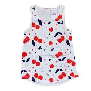 NWT J. Crew Girl's White Cherry Print 4th of July Tank
